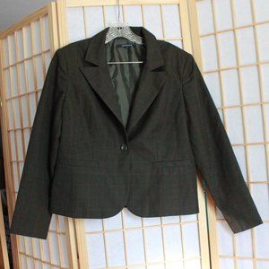 Chadwicks Petite Houndstooth Plaid Print Blazer Jacket